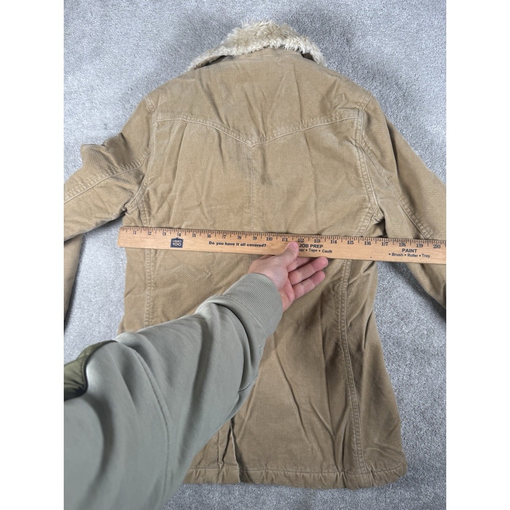 Abercrombie & Fitch Jacket Women Small Brown Sherpa Lined Preppy Y2K Bella‎ Swan - Picture 7 of 9